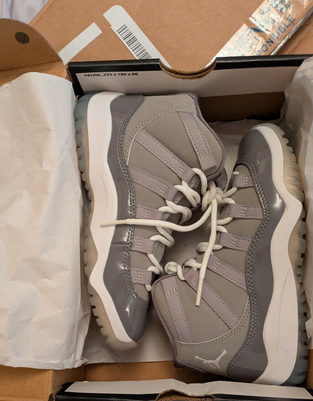 Jordan Retro Sneakers in Grey and White